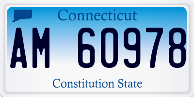 CT license plate AM60978