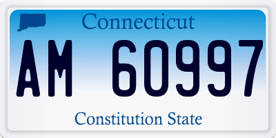 CT license plate AM60997