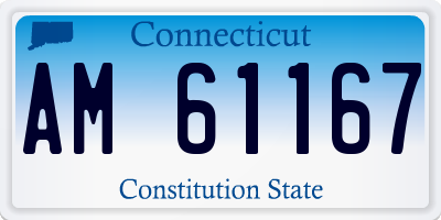 CT license plate AM61167
