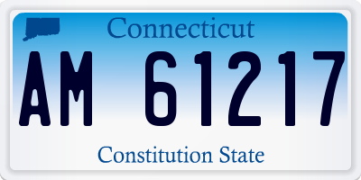 CT license plate AM61217