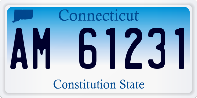 CT license plate AM61231