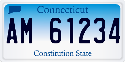 CT license plate AM61234