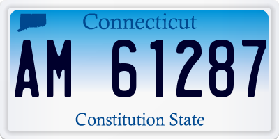 CT license plate AM61287