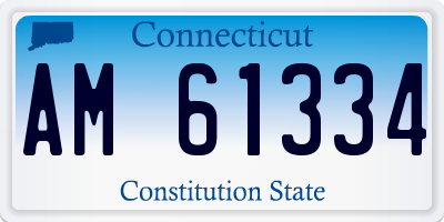 CT license plate AM61334