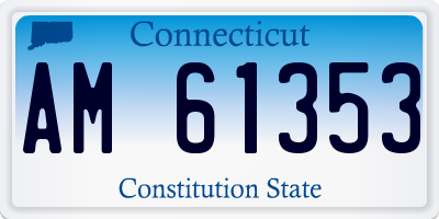 CT license plate AM61353