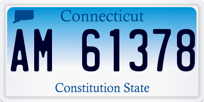 CT license plate AM61378