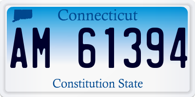 CT license plate AM61394