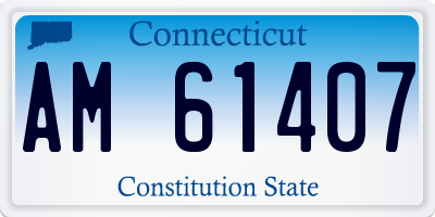 CT license plate AM61407
