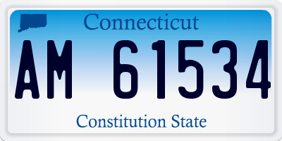 CT license plate AM61534