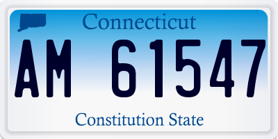 CT license plate AM61547