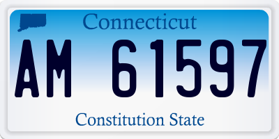 CT license plate AM61597