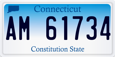 CT license plate AM61734