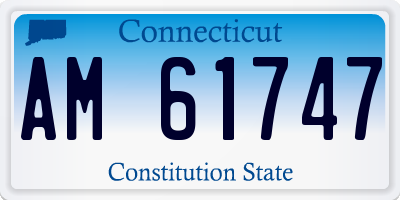 CT license plate AM61747