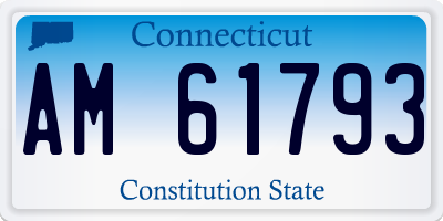 CT license plate AM61793
