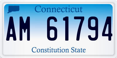 CT license plate AM61794