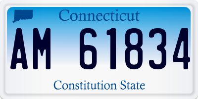CT license plate AM61834