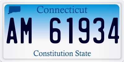 CT license plate AM61934