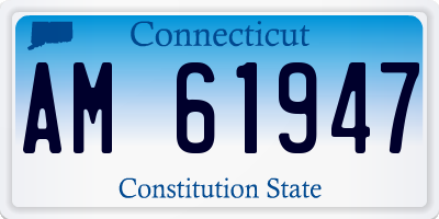 CT license plate AM61947