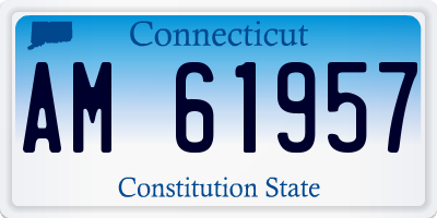 CT license plate AM61957
