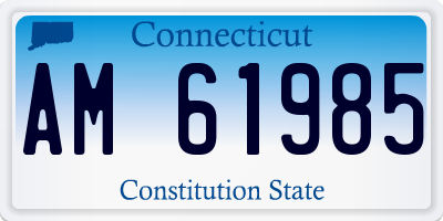 CT license plate AM61985