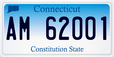CT license plate AM62001