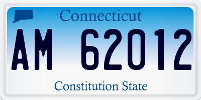 CT license plate AM62012
