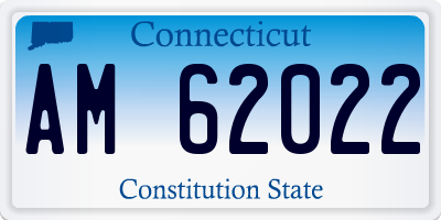CT license plate AM62022
