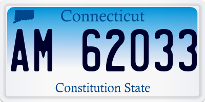 CT license plate AM62033