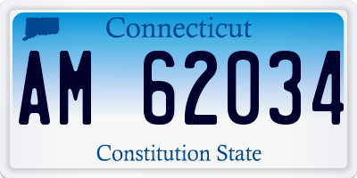 CT license plate AM62034