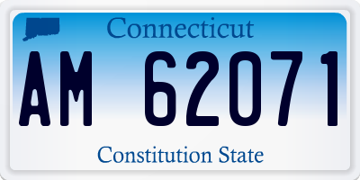 CT license plate AM62071