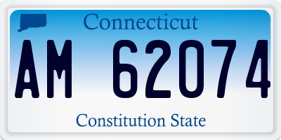 CT license plate AM62074