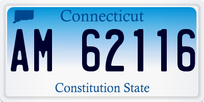 CT license plate AM62116