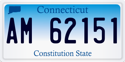 CT license plate AM62151