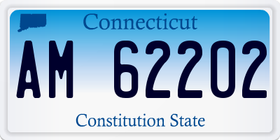 CT license plate AM62202