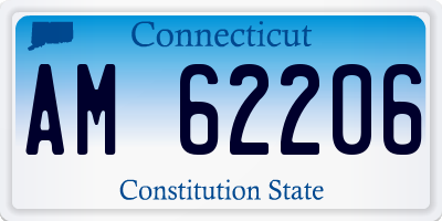 CT license plate AM62206