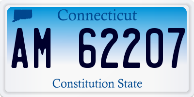 CT license plate AM62207