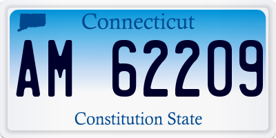 CT license plate AM62209