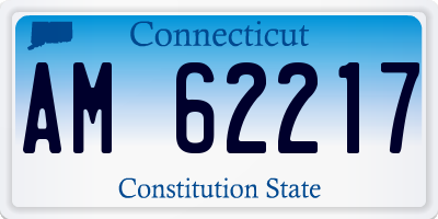 CT license plate AM62217