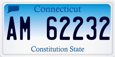 CT license plate AM62232
