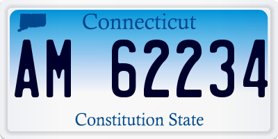 CT license plate AM62234