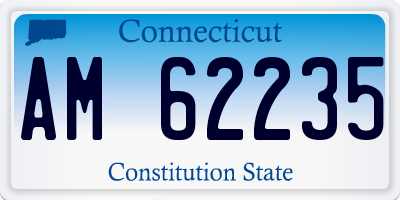 CT license plate AM62235