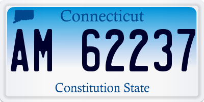 CT license plate AM62237