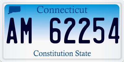 CT license plate AM62254