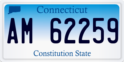 CT license plate AM62259
