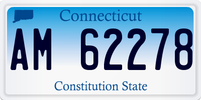 CT license plate AM62278
