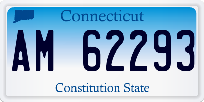 CT license plate AM62293