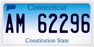 CT license plate AM62296