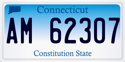 CT license plate AM62307