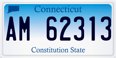 CT license plate AM62313