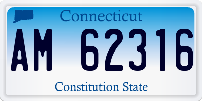 CT license plate AM62316